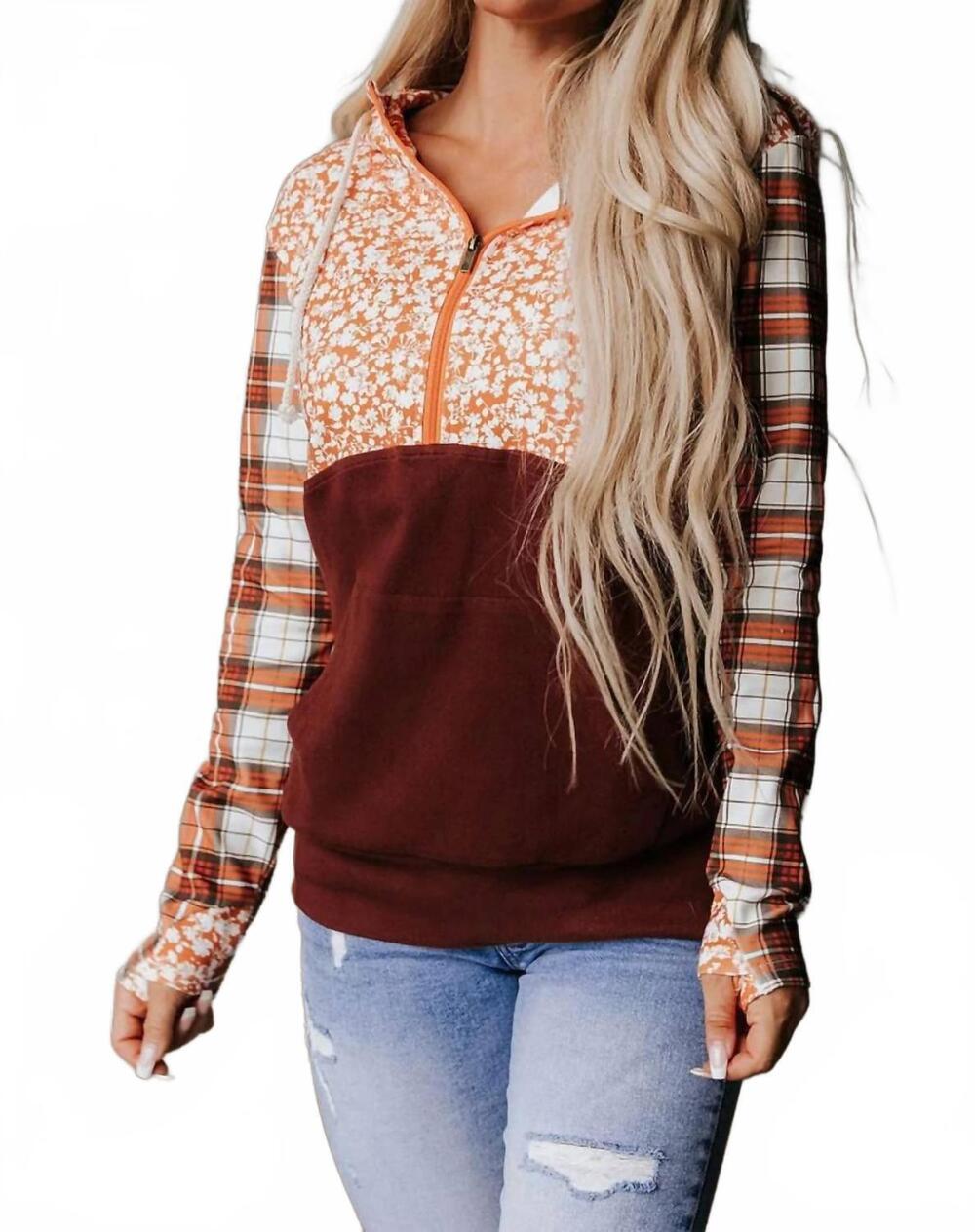 NEW AMPERSAND AVE half zip sweatshirt in hello autumn